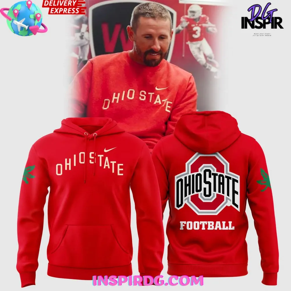 -Ohio State Buckeye Football 2024 Red Hoodie
