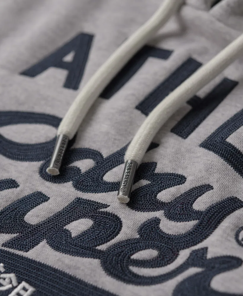 Athletic Script Graphic Hoodie | Glacier Grey Marle
