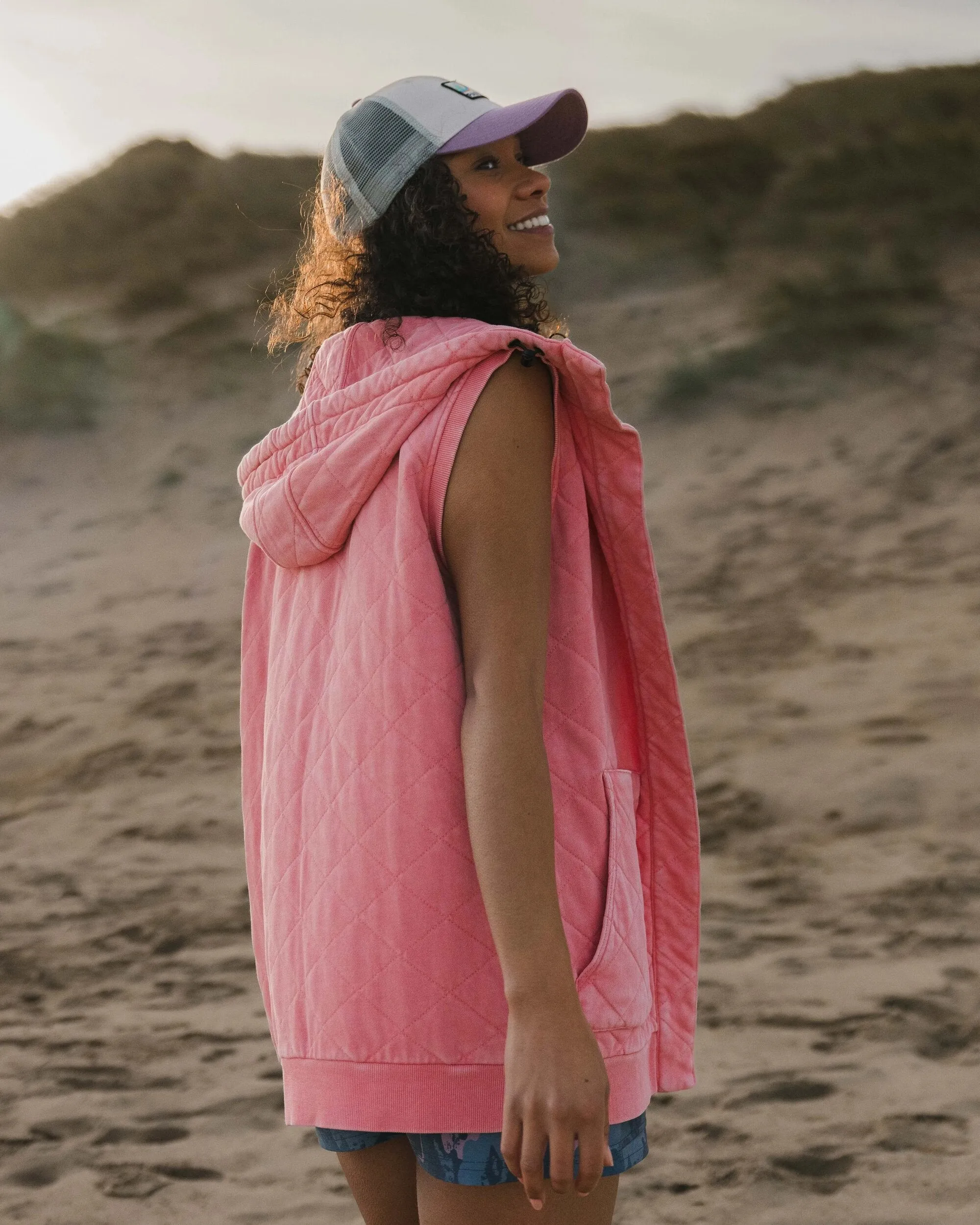 Clementine Recyceltes Gestepptes Top - Muschelrosa