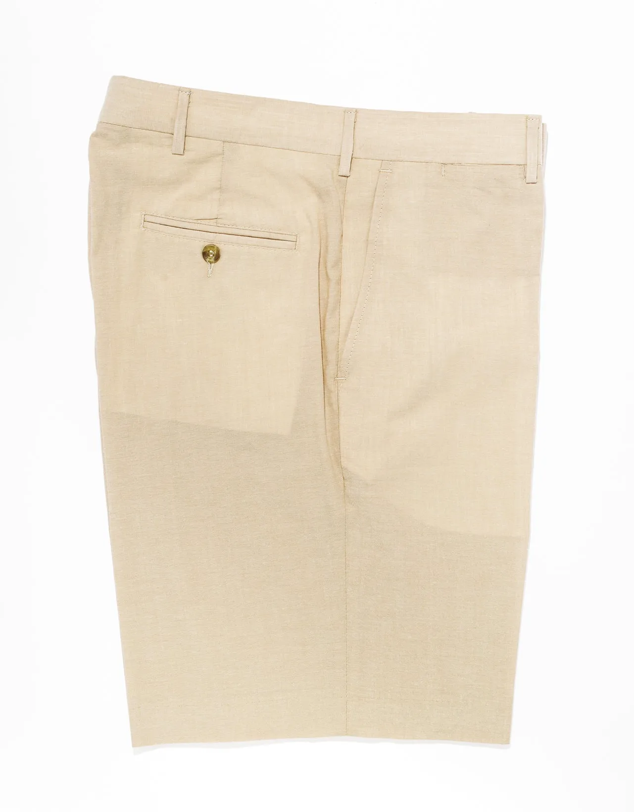 COTTON CHAMBRAY SHORTS - TAN