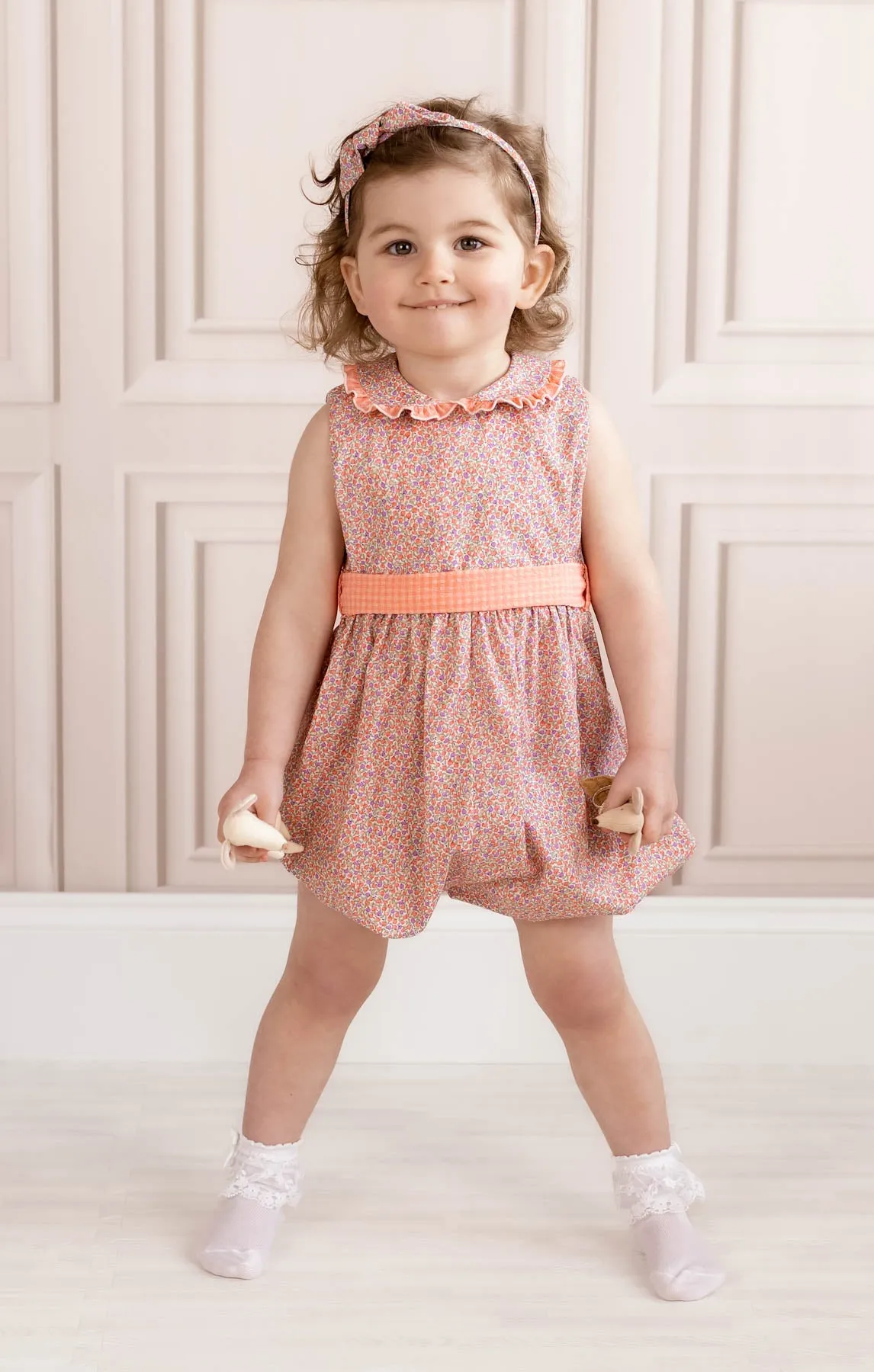 Ditsy Floral Romper - Coral (3M - 3Y)