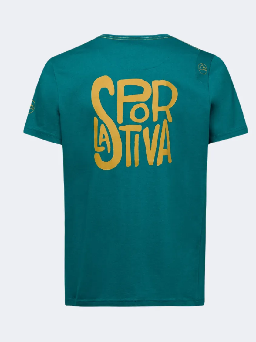 La Sportiva Back Logo Men Climbing T-Shirt Everglade