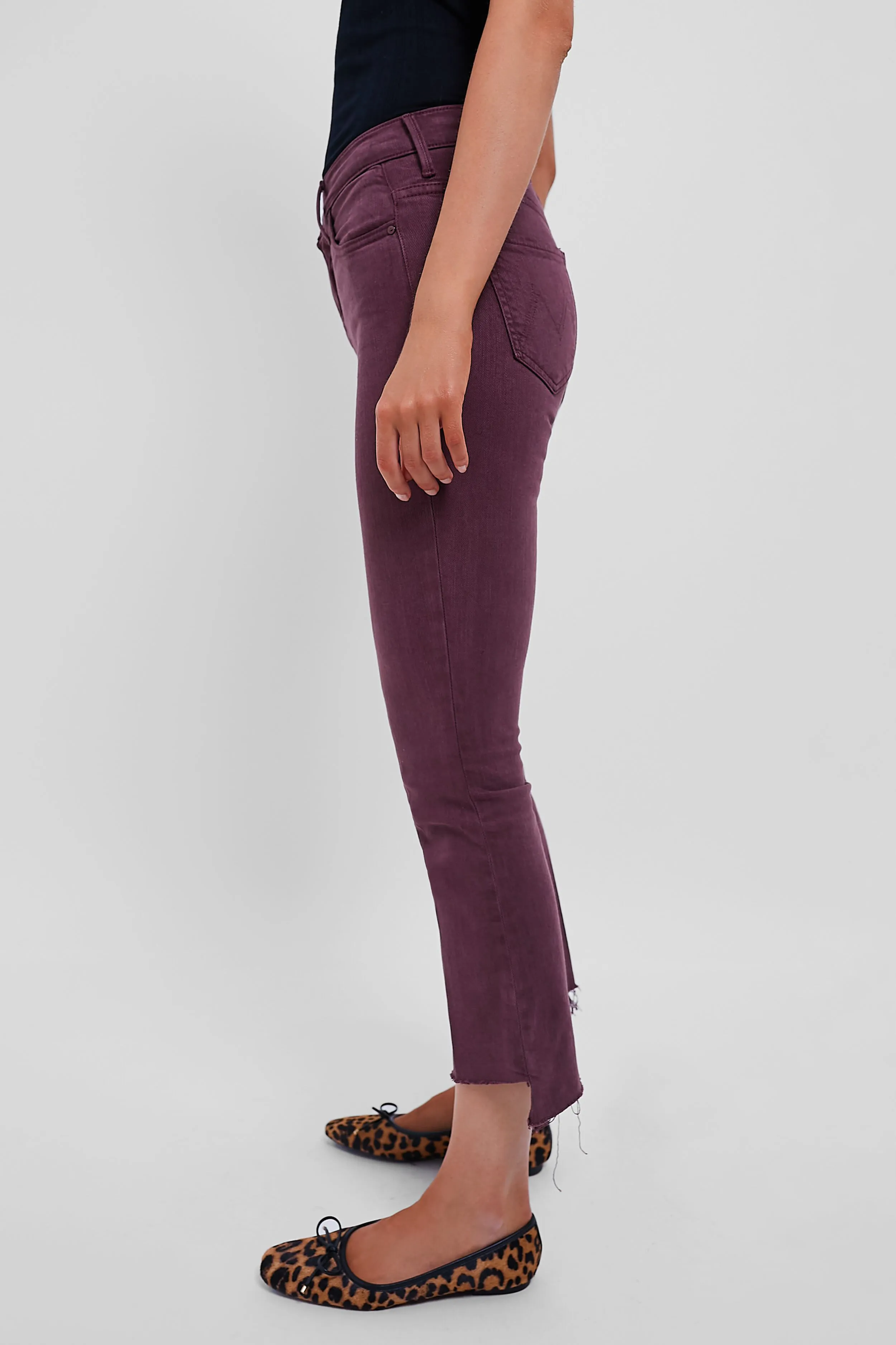 Mauve Wine The Insider Crop Step Fray