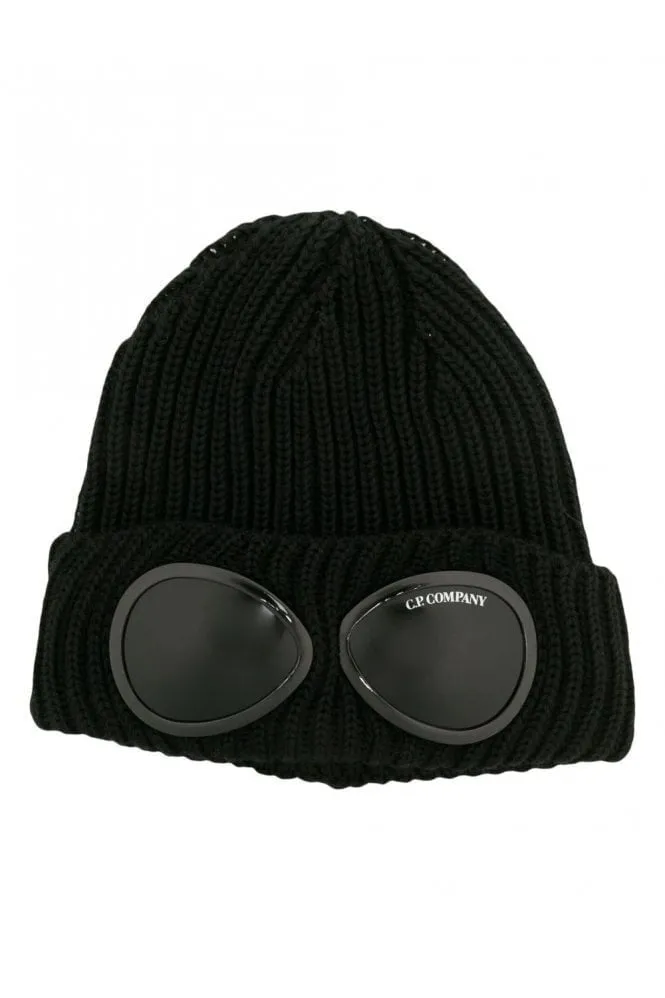Merino Wool Goggle Beanie Black