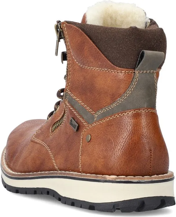 Rieker Warm Lined Lace Up Boot Toffee