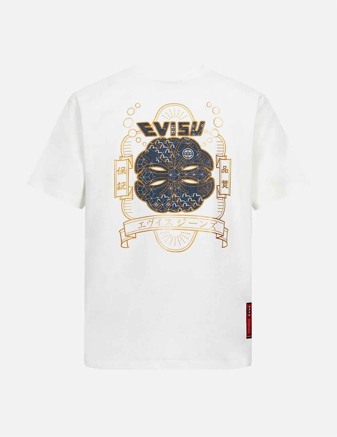 Seagull and Kamon Print with Embroidery Regular Fit T-shirt