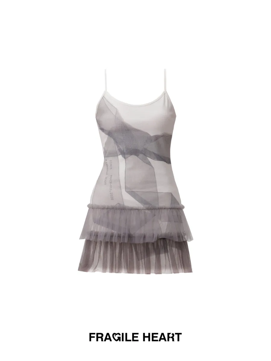 Tiered Ciffon Retro Tulle Short Chic One-Piece