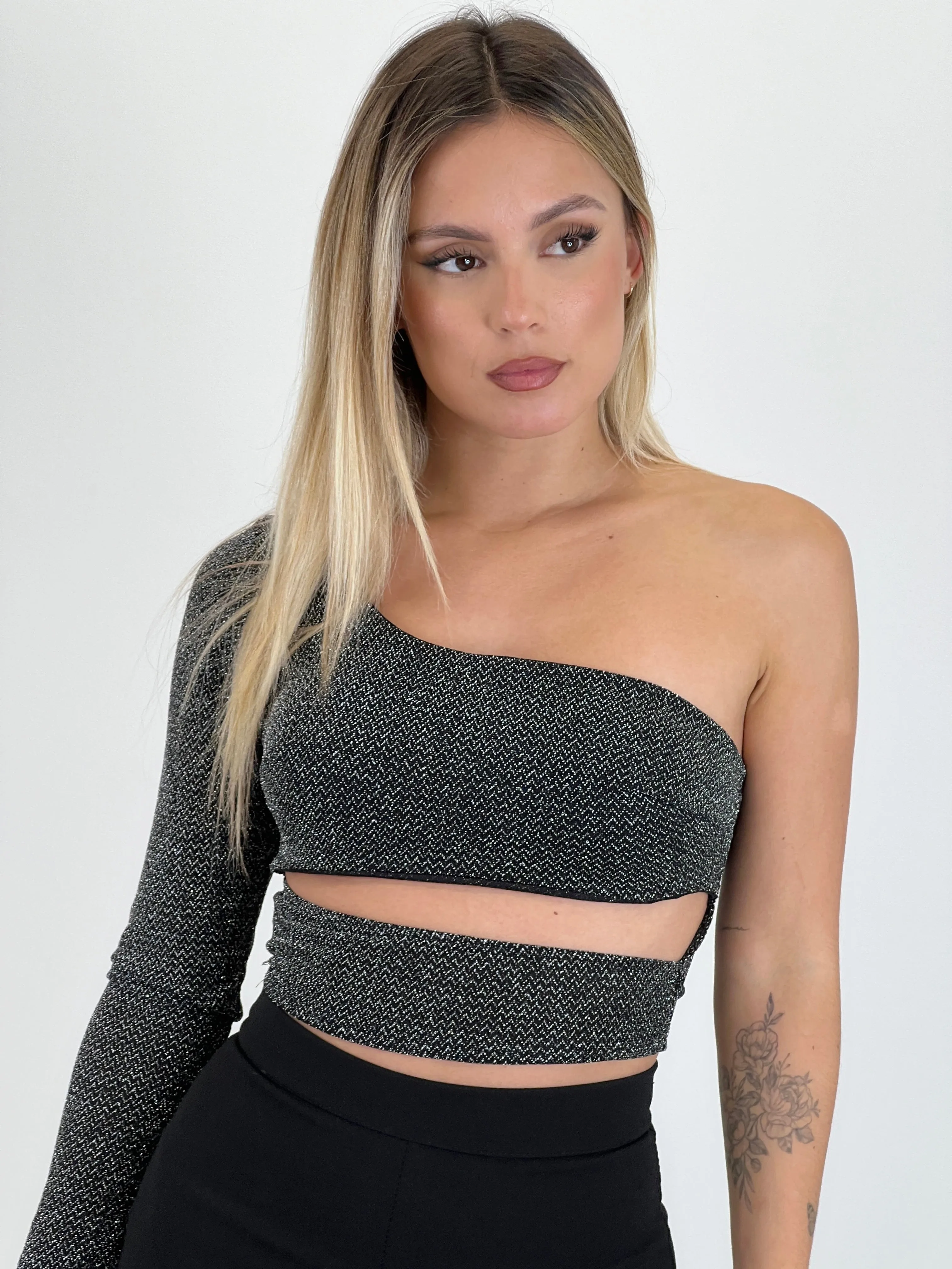 Top manga cutout lurex