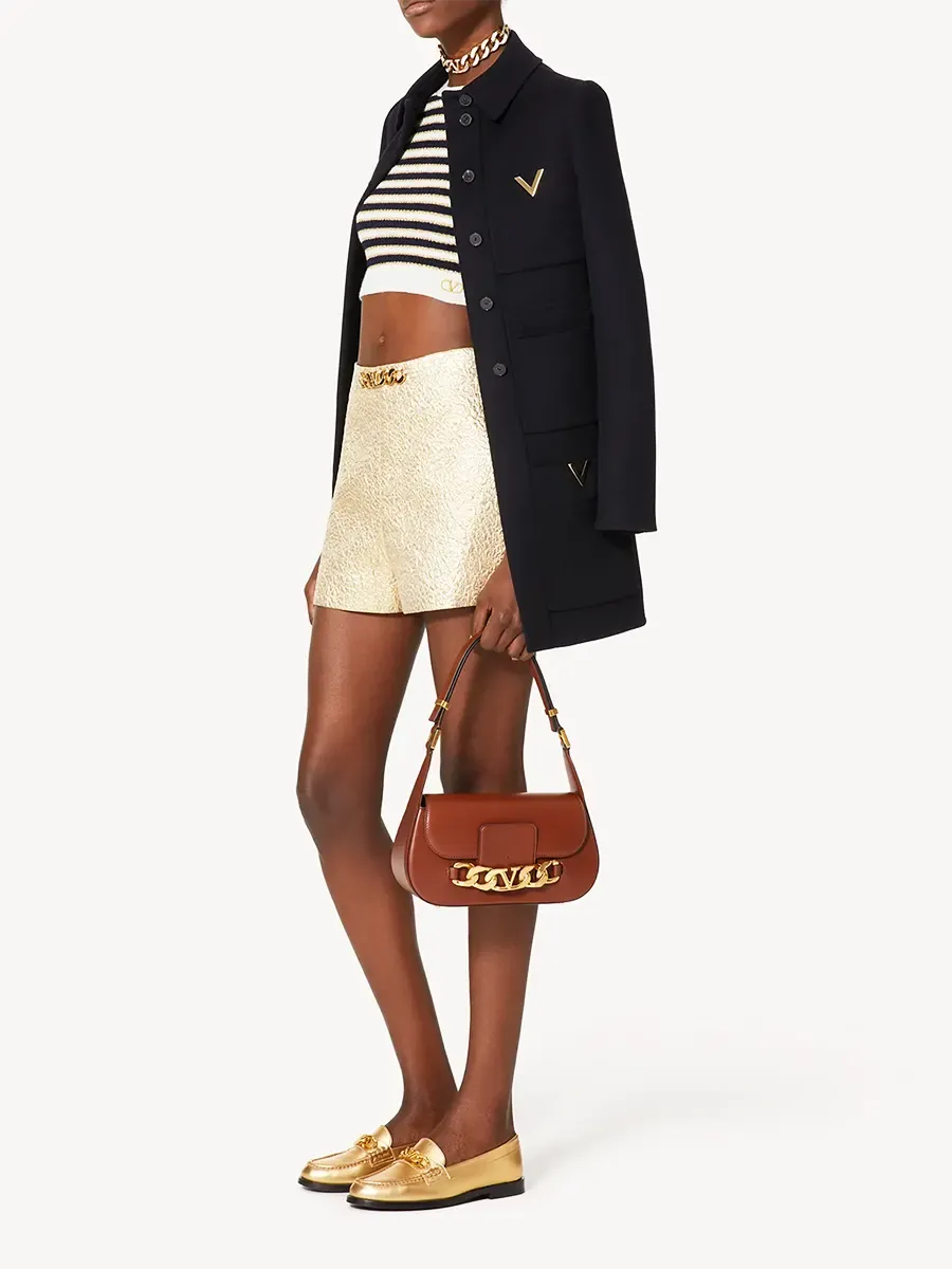 Vlogo Chain Shoulder Bag in Bronze