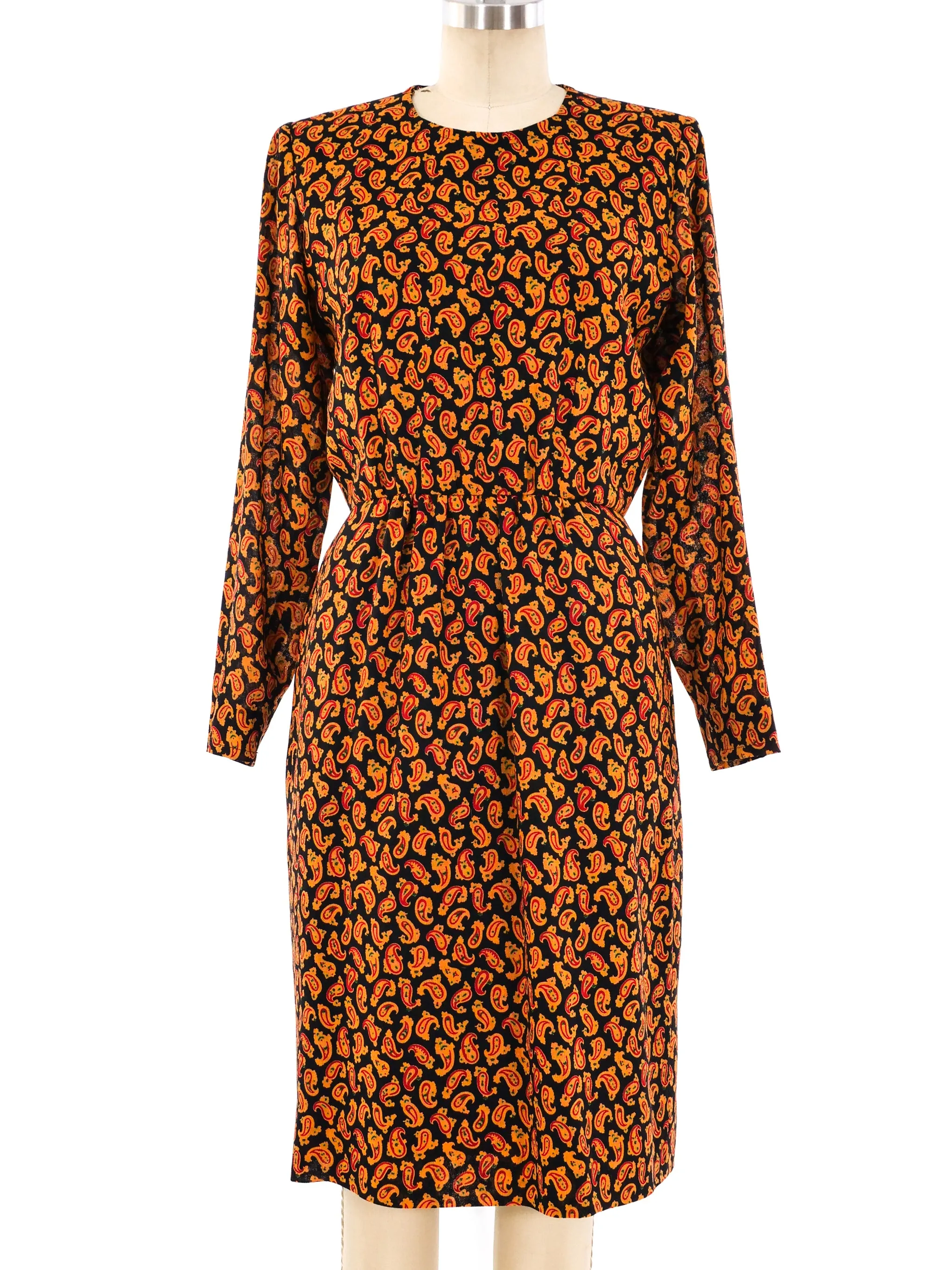 Yves Saint Laurent Paisley Printed Midi Dress