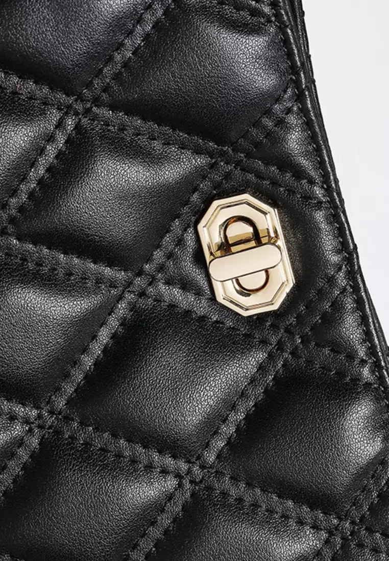 ZITIQUE Leather diamond chain diagonal backpack